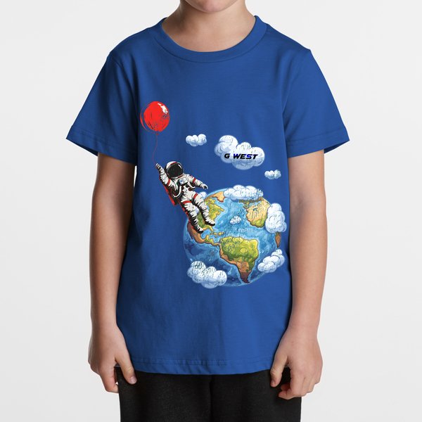 G WEST KIDS BALLOON EARTH ROYAL TEE - DTPBASTY9073 - G West