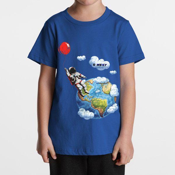 G West Kids Balloon Earth Royal Tee - Dtpbasty9073 - G West