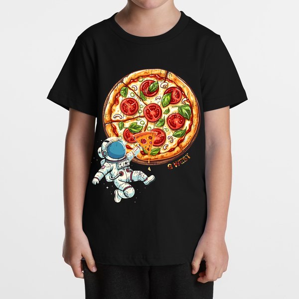 G WEST KIDS SPACE PIZZA BLACK TEE - DTPBASTY9067 - G West