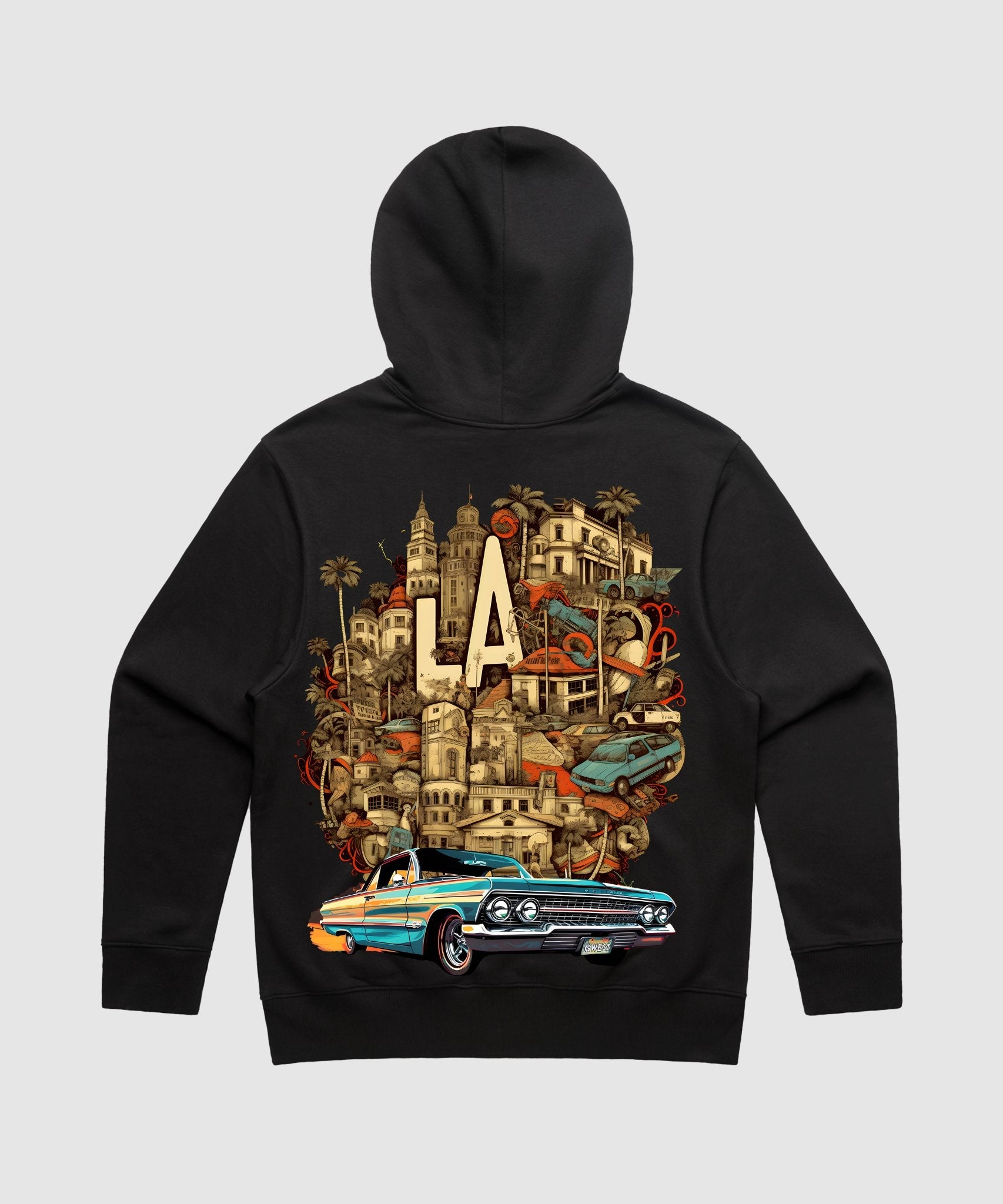 G WEST LA CULTURE BLACK HEAVY PREMIUM HOODIE - 6 COLORS - G West