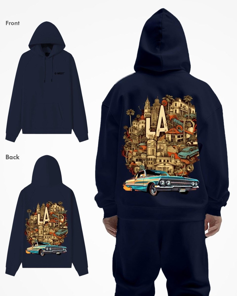 G West La Culture Black Heavy Premium Oversize Hoodie - G West