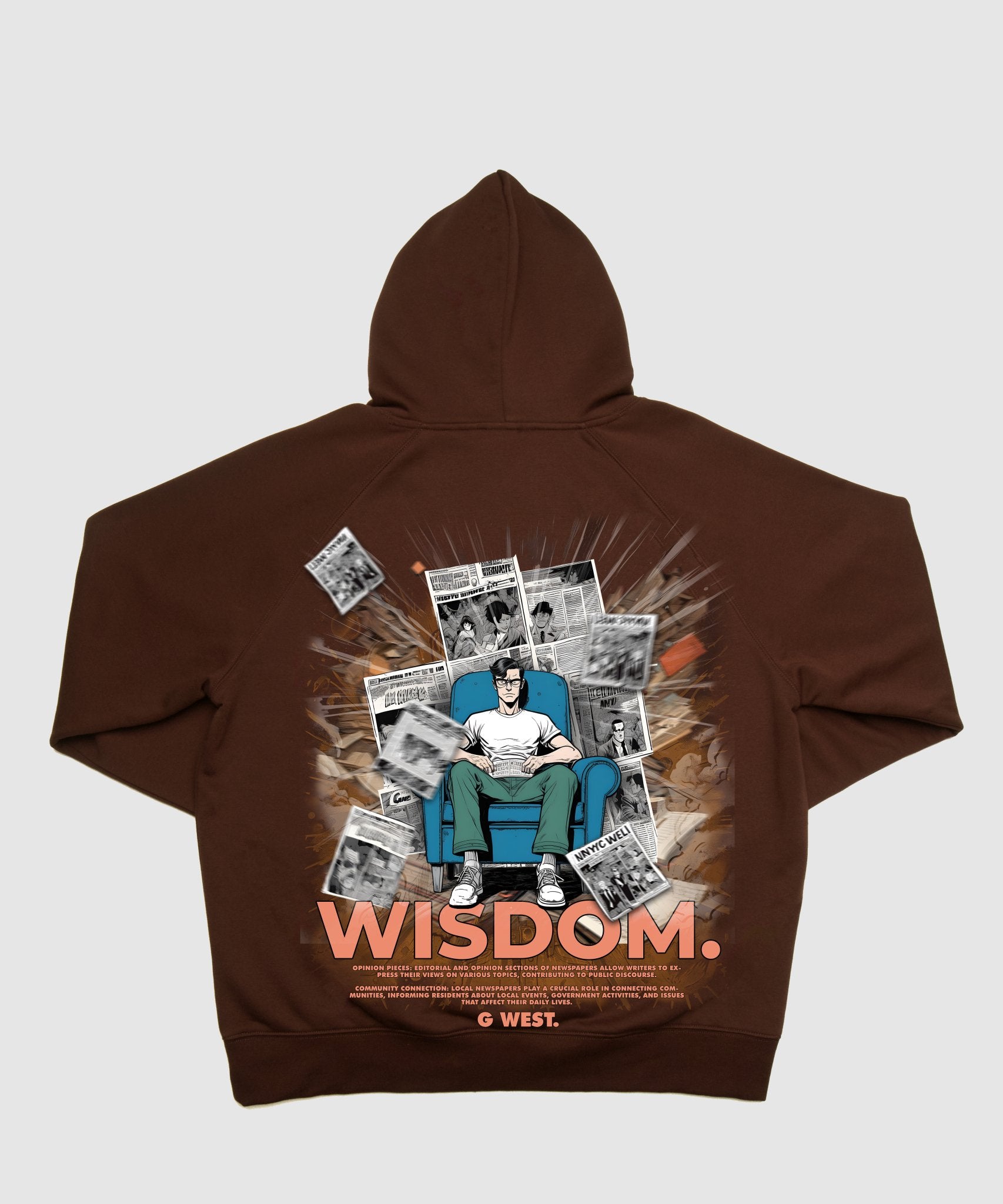 G WEST LIBRARY HOODIE : GWHLHD9029 - 4 COLORS - G West