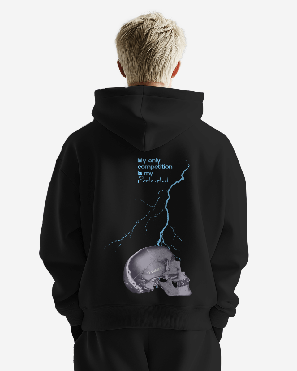 G West Lighting Skull Heavy Premium Oversize Hoodie - G West