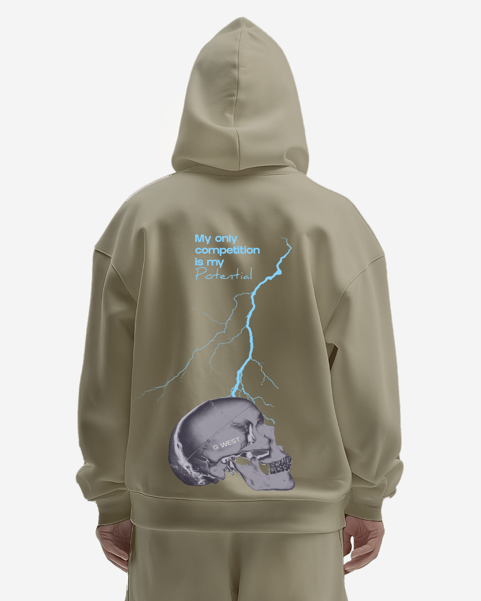 G West Lighting Skull Heavy Premium Oversize Hoodie - G West