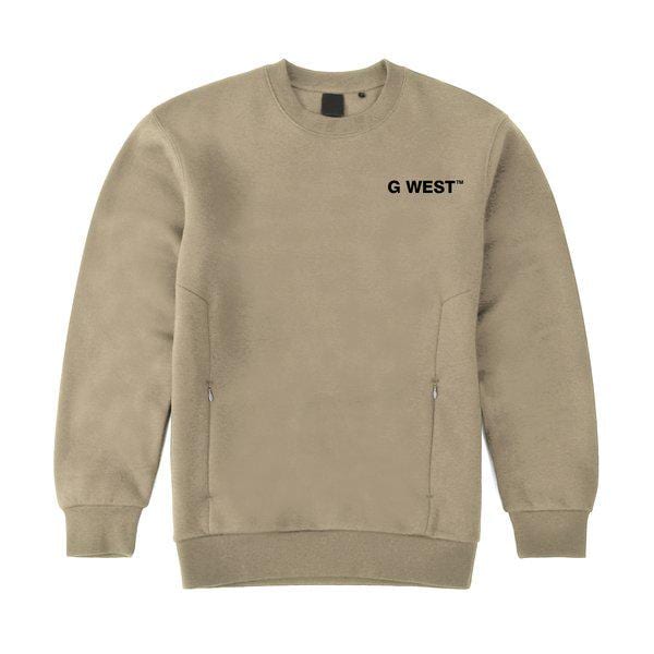 G West Mens Logo Fleece Crewneck With Invisible Zippers : Gwcrwl7006 - 5 Colors - G West