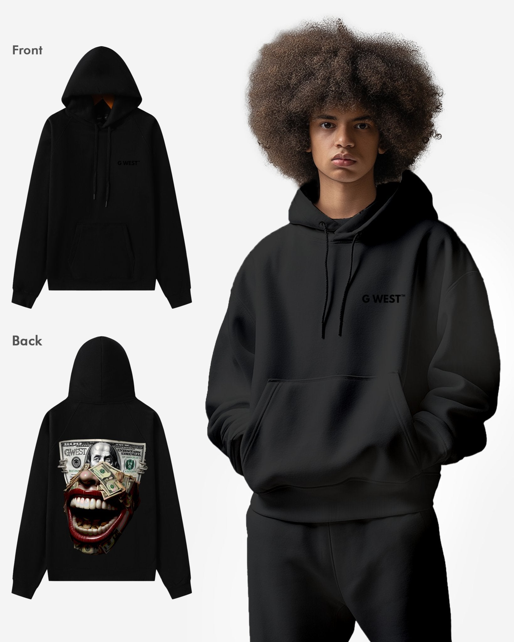 G WEST MONEY MOUTH HEAVY PREMIUM HOODIE - 6 COLORS - G West