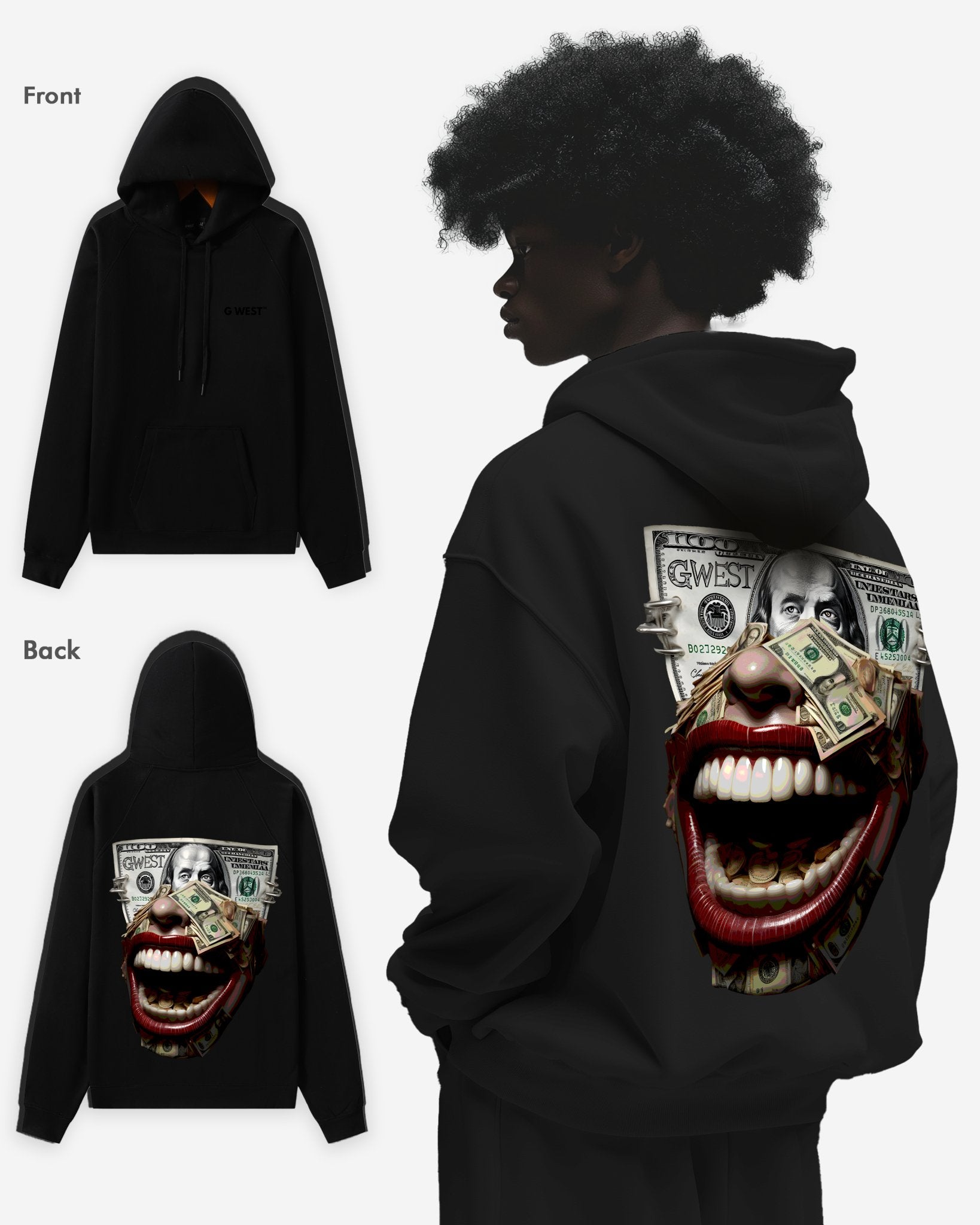 G WEST MONEY MOUTH HEAVY PREMIUM HOODIE - 6 COLORS - G West