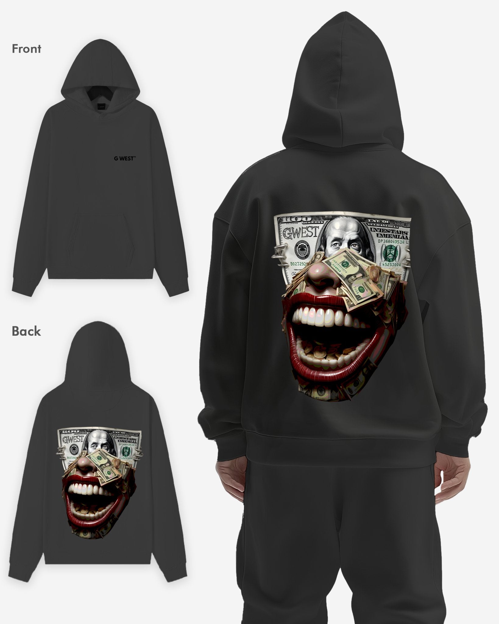 G WEST MONEY MOUTH HEAVY PREMIUM HOODIE - 6 COLORS - G West