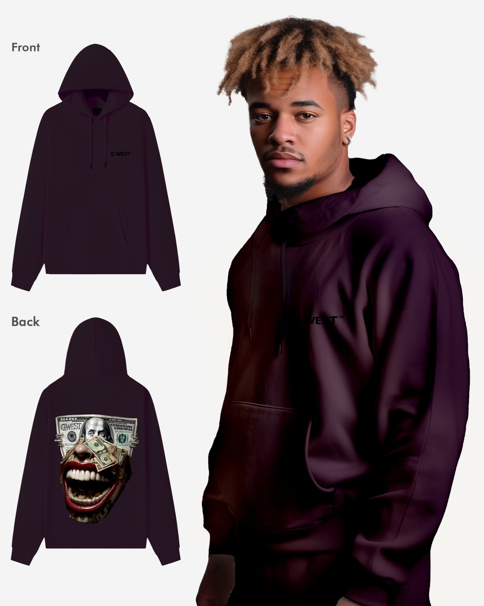 G WEST MONEY MOUTH HEAVY PREMIUM HOODIE - 6 COLORS - G West