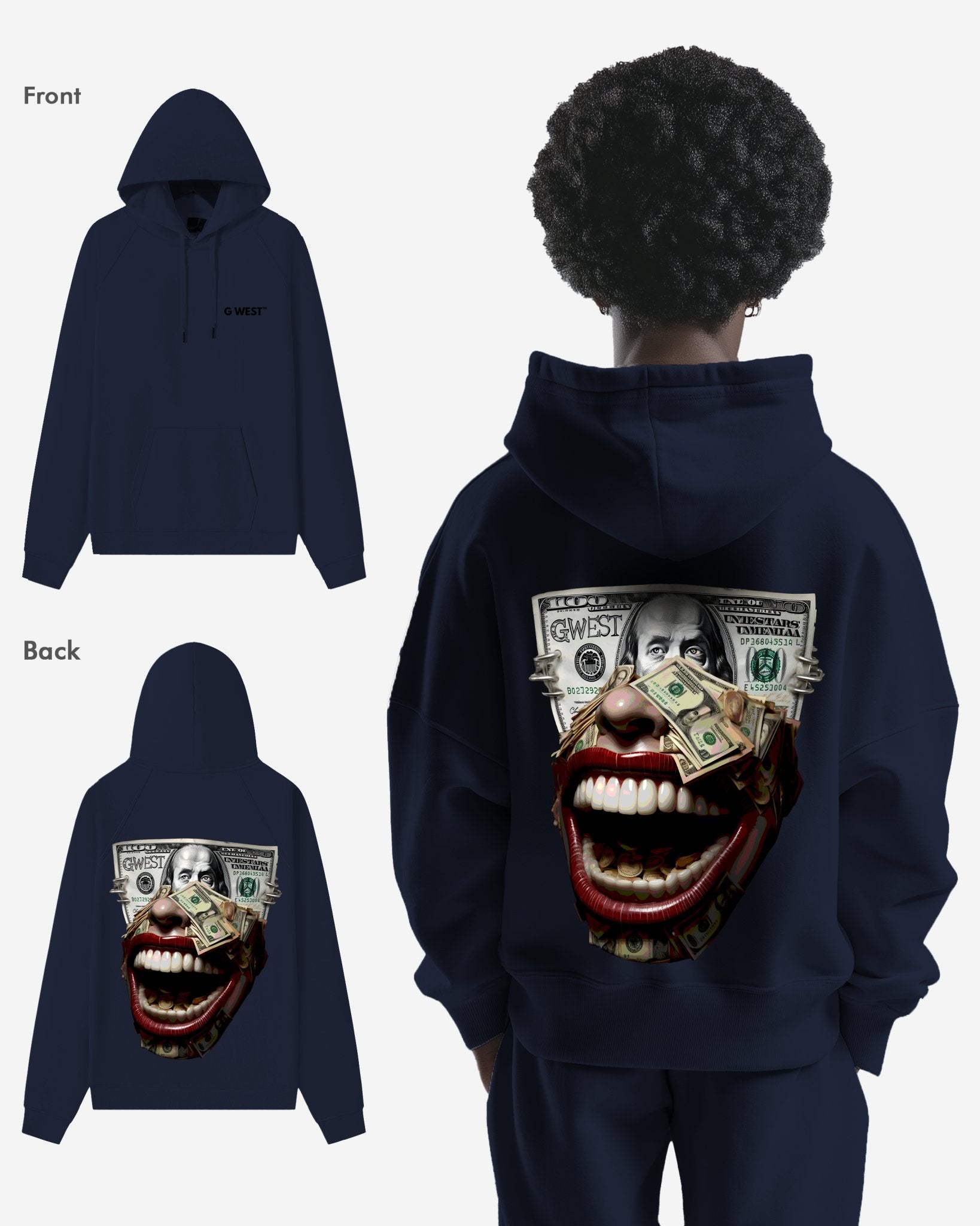 G WEST MONEY MOUTH HEAVY PREMIUM HOODIE - 6 COLORS - G West