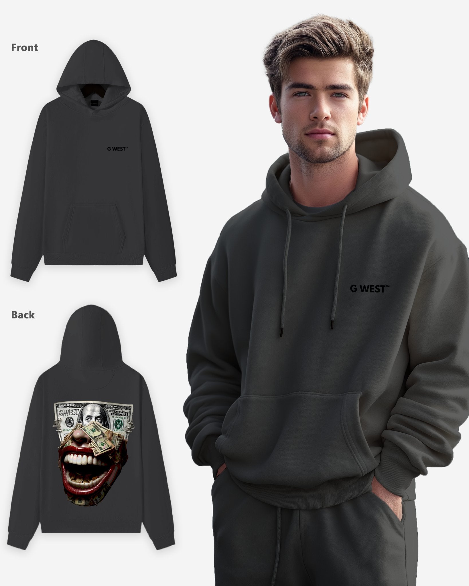 G WEST MONEY MOUTH HEAVY PREMIUM HOODIE - 6 COLORS - G West