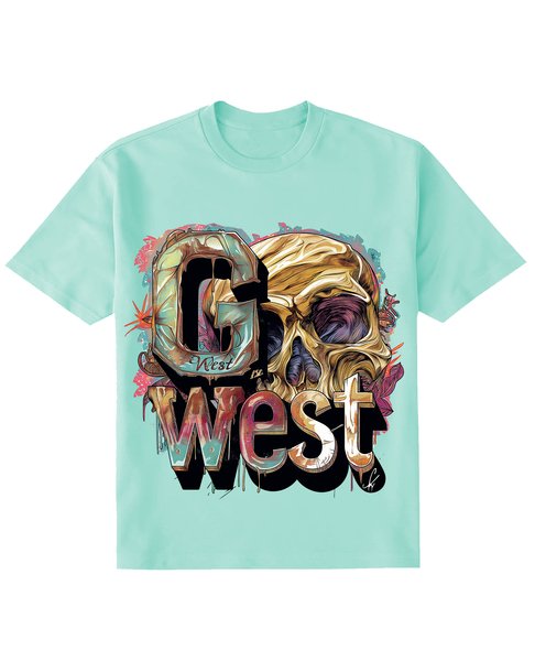 G WEST multicolor skull TEE - G West