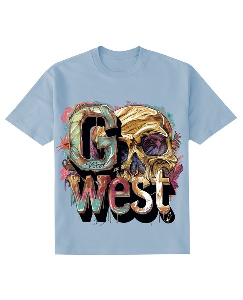 G WEST multicolor skull TEE - G West