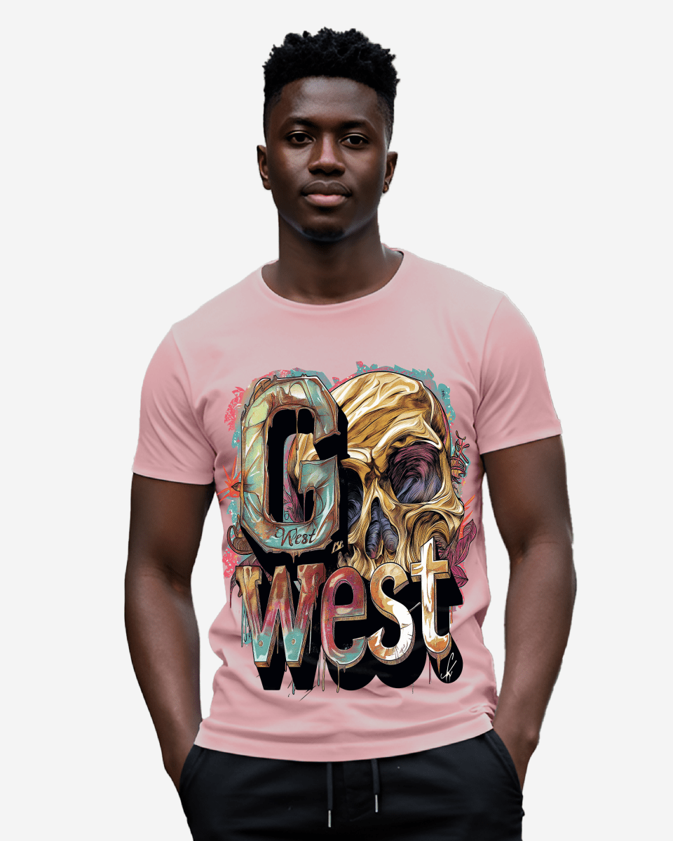 G WEST multicolor skull TEE - G West