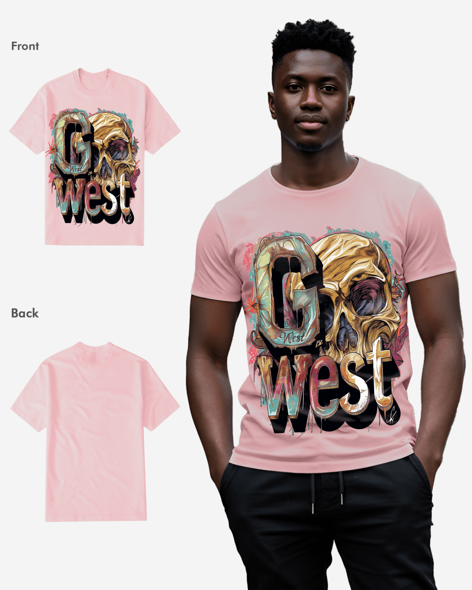 G WEST multicolor skull TEE - G West