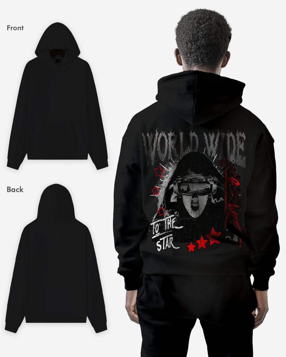 G WEST OLD WORLD WIDE STAR OVERSIZE HOODIE - G West