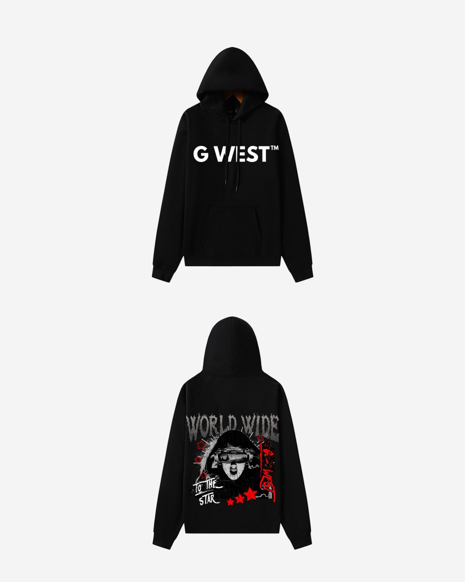 G WEST OLD WORLD WIDE STAR OVERSIZE HOODIE - G West