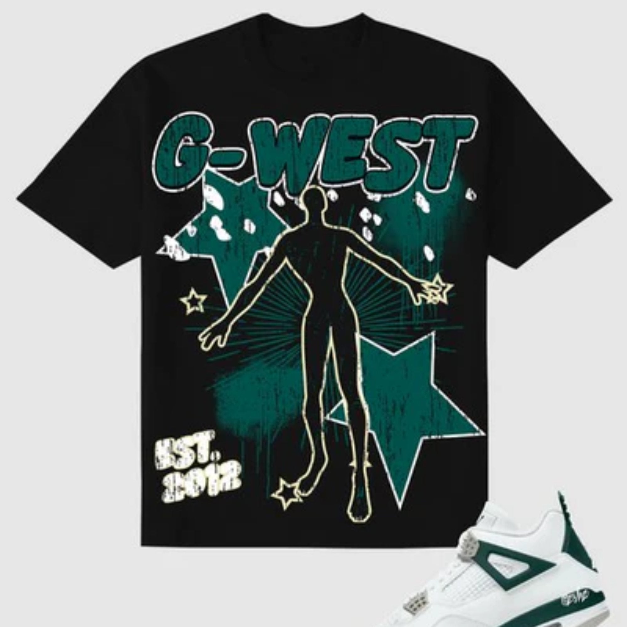 G West Oversize Dazzling Dynamo Black Tee GWDTFPPT9020 - 2 COLORS - G West