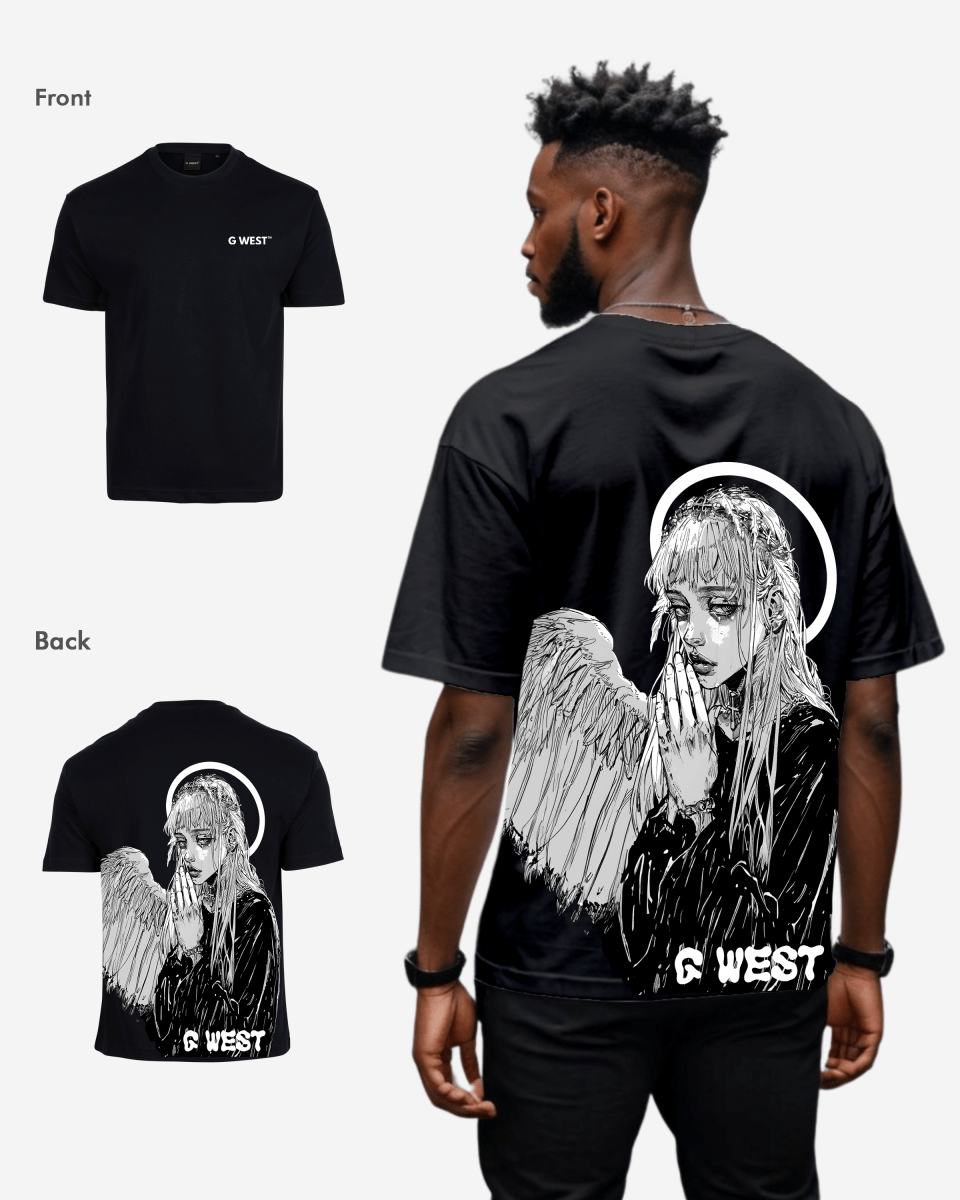 G West Oversized Angel Girl Tee - G West