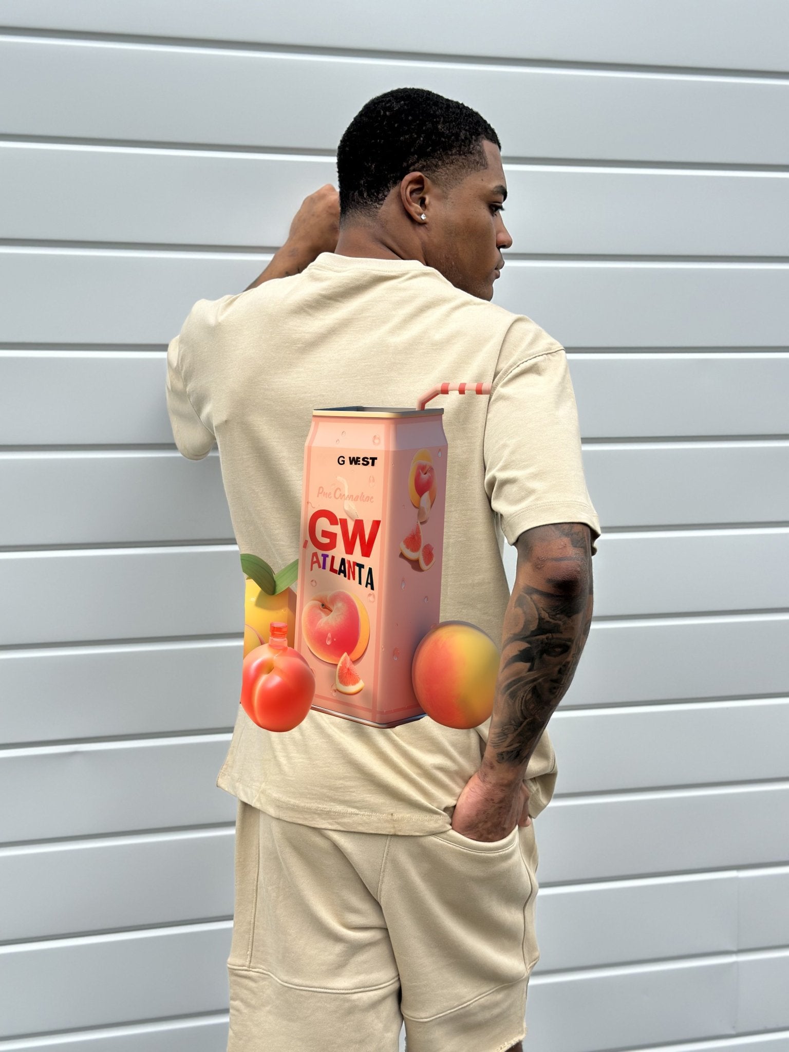 G WEST OVERSIZED ATLANTA PEACH TEE - G West