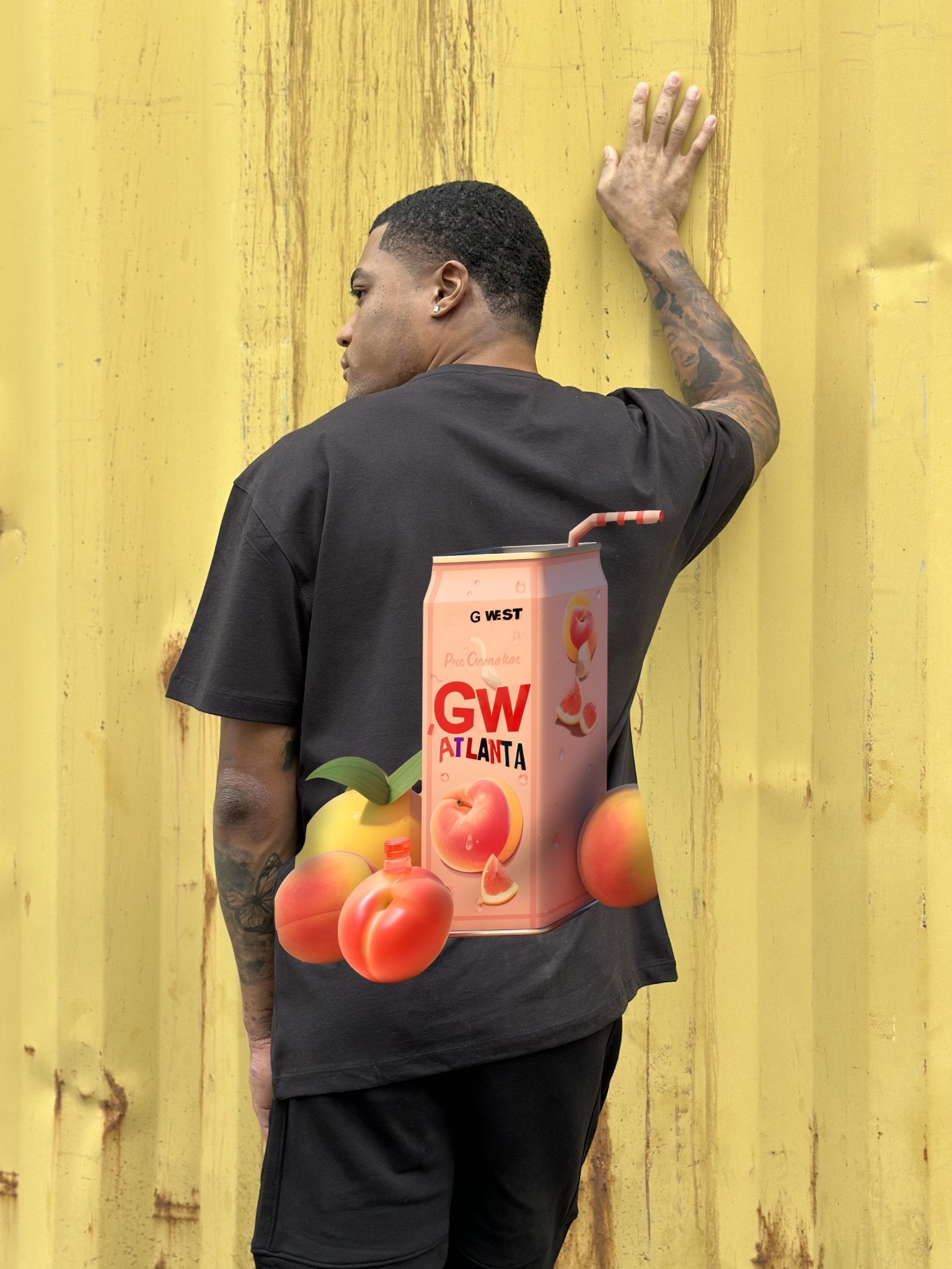 G WEST OVERSIZED ATLANTA PEACH TEE - G West