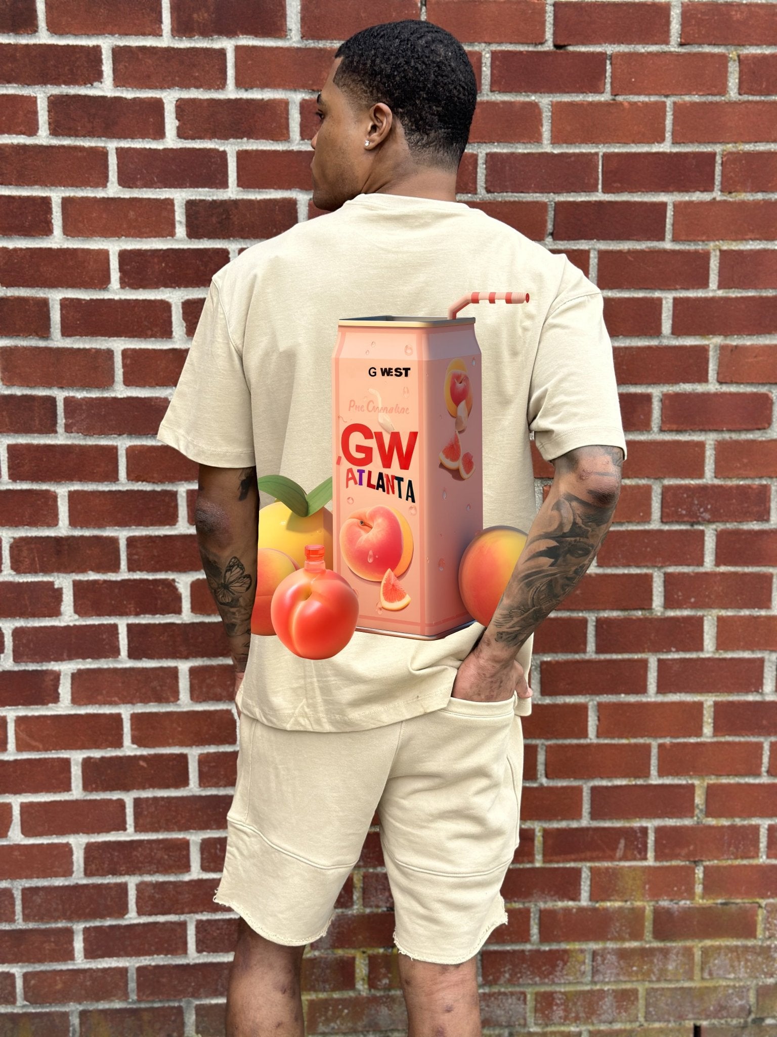 G WEST OVERSIZED ATLANTA PEACH TEE - G West