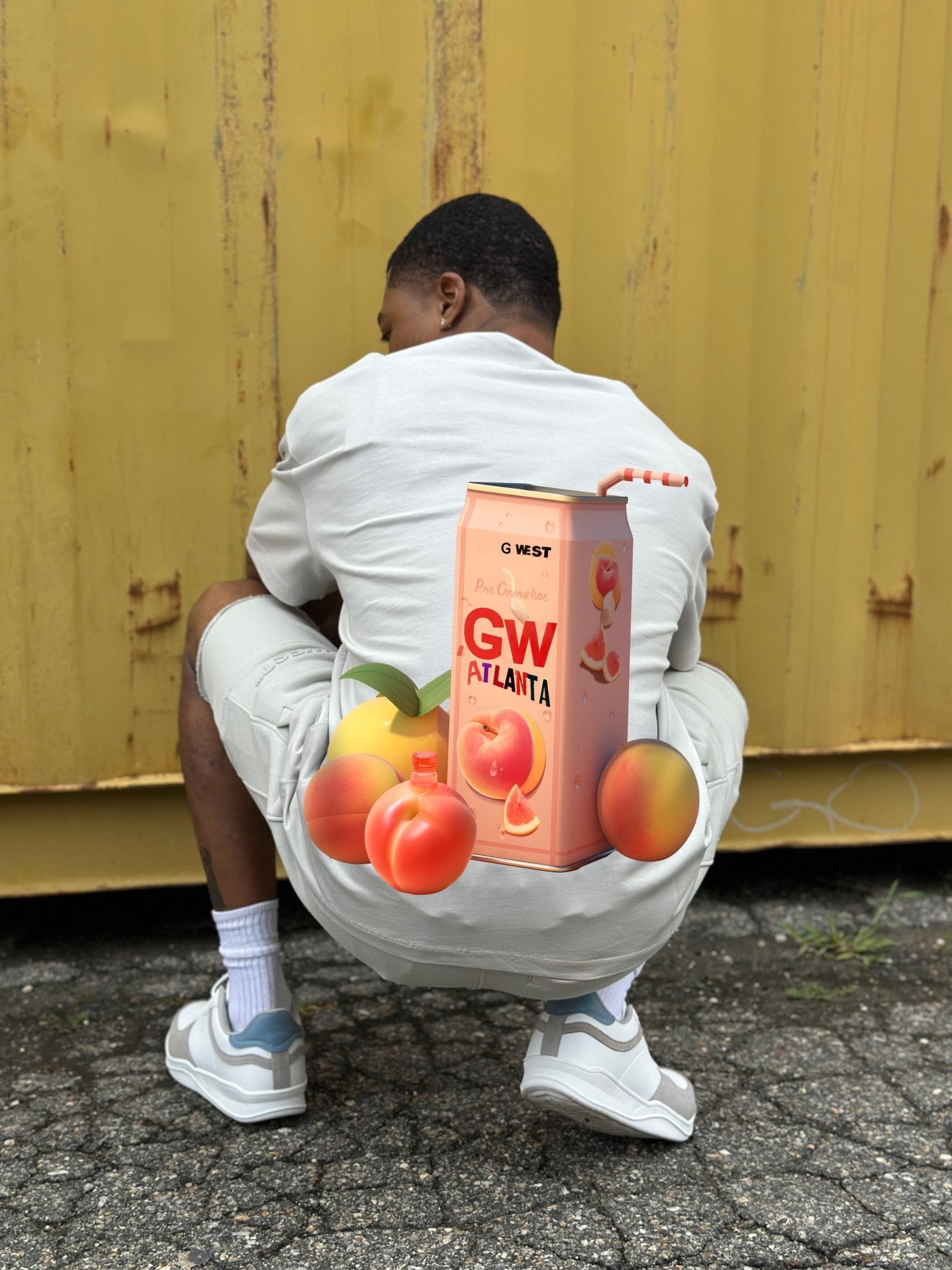 G WEST OVERSIZED ATLANTA PEACH TEE - G West