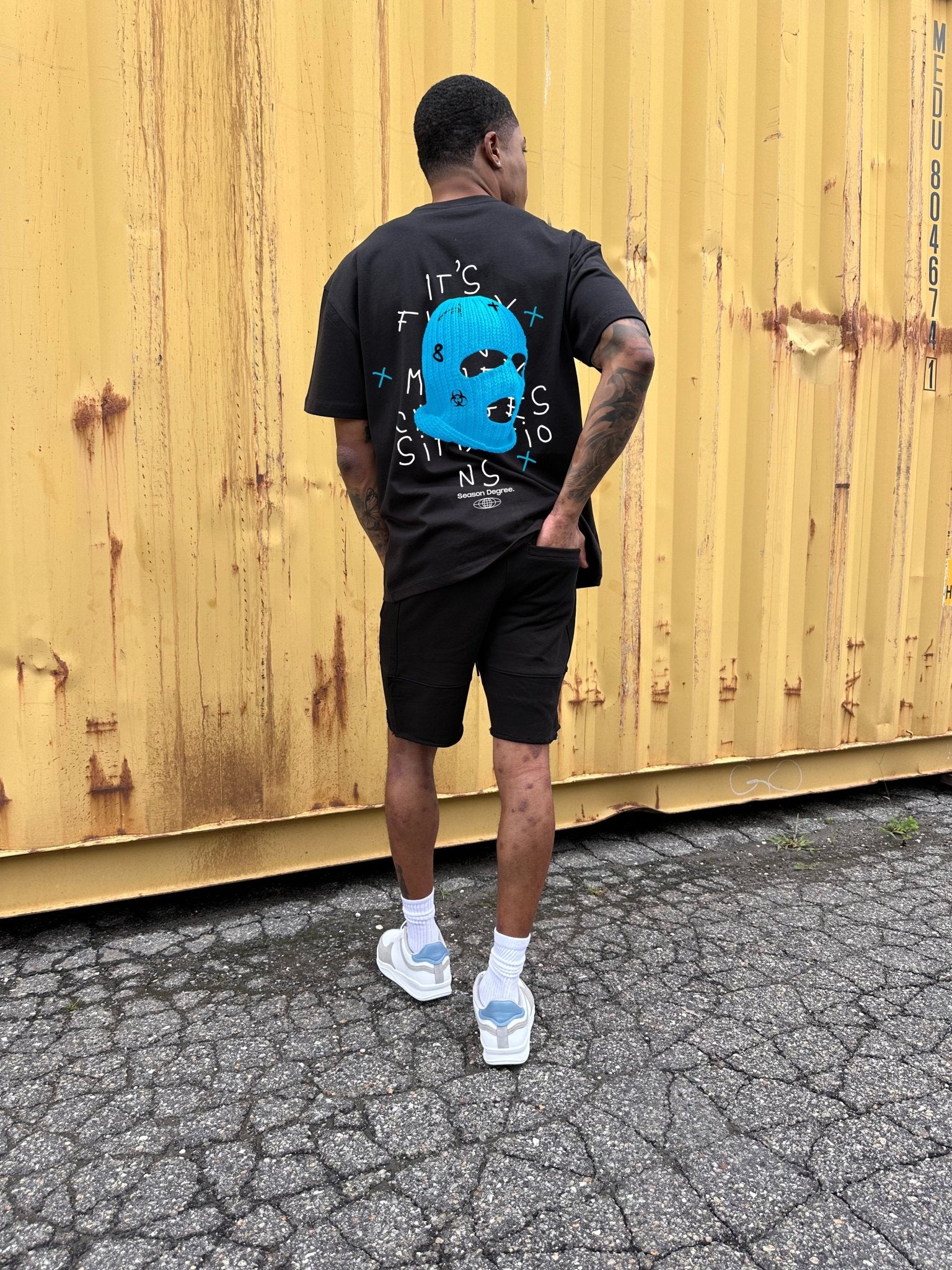 G West Oversized Blue Ski Mask Tee - G West