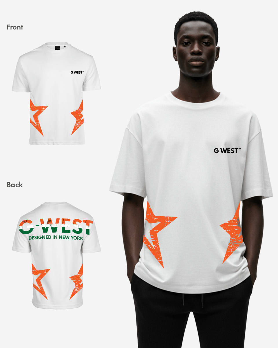 G West Oversized Cricket India Arch Logo T-Shirt - G West