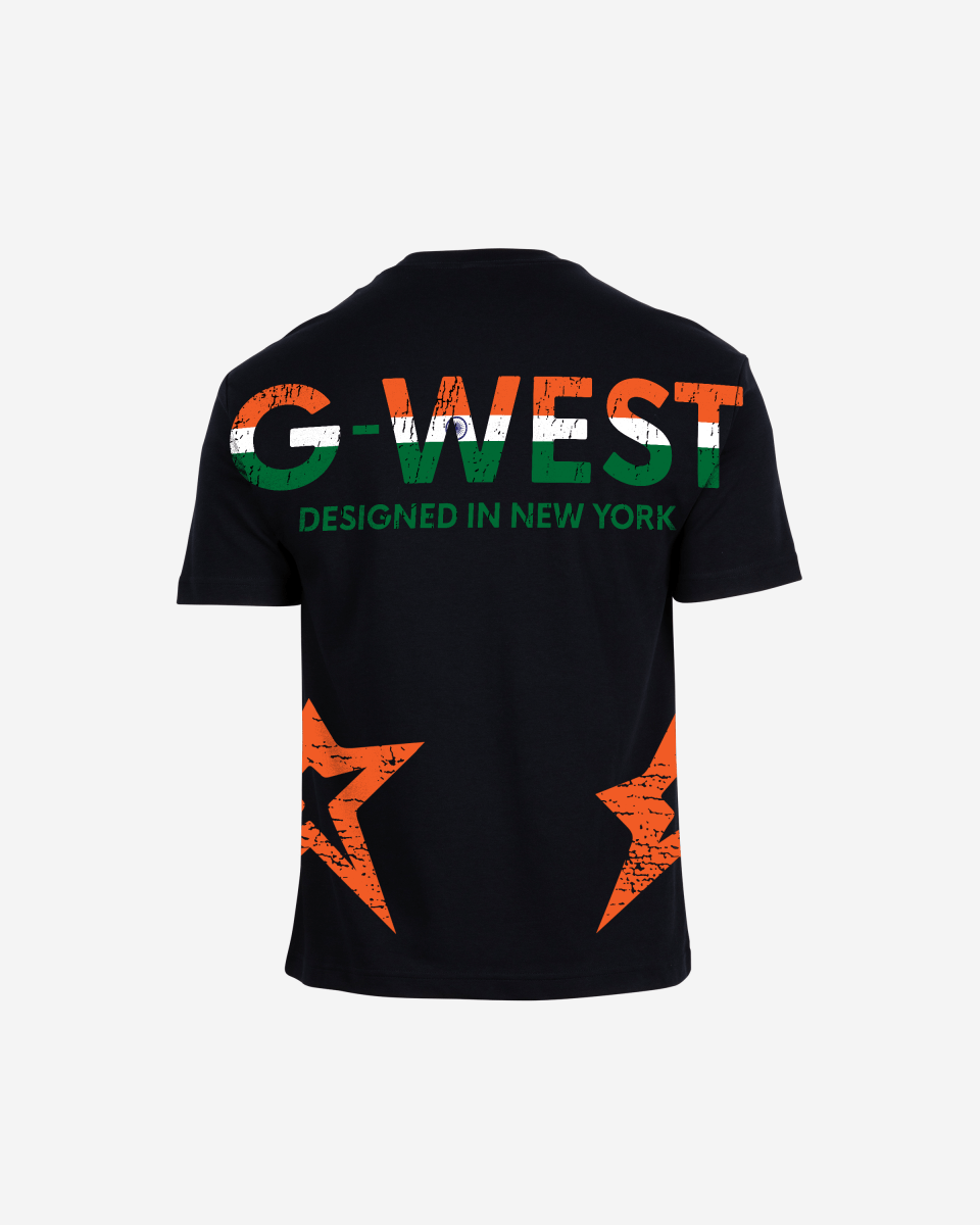 G West Oversized Cricket India Arch Logo T-Shirt - G West