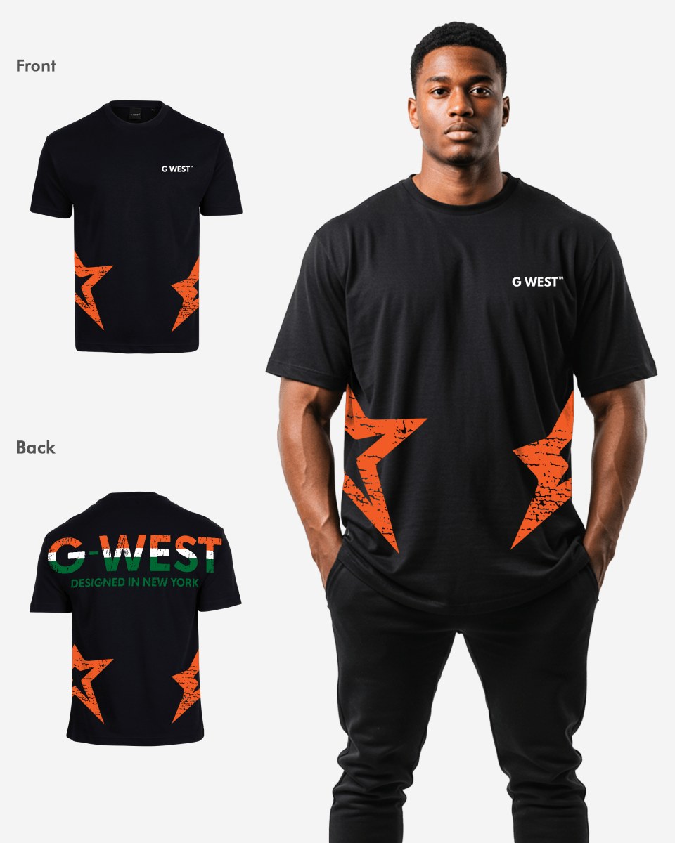 G West Oversized Cricket India Arch Logo T-Shirt - G West