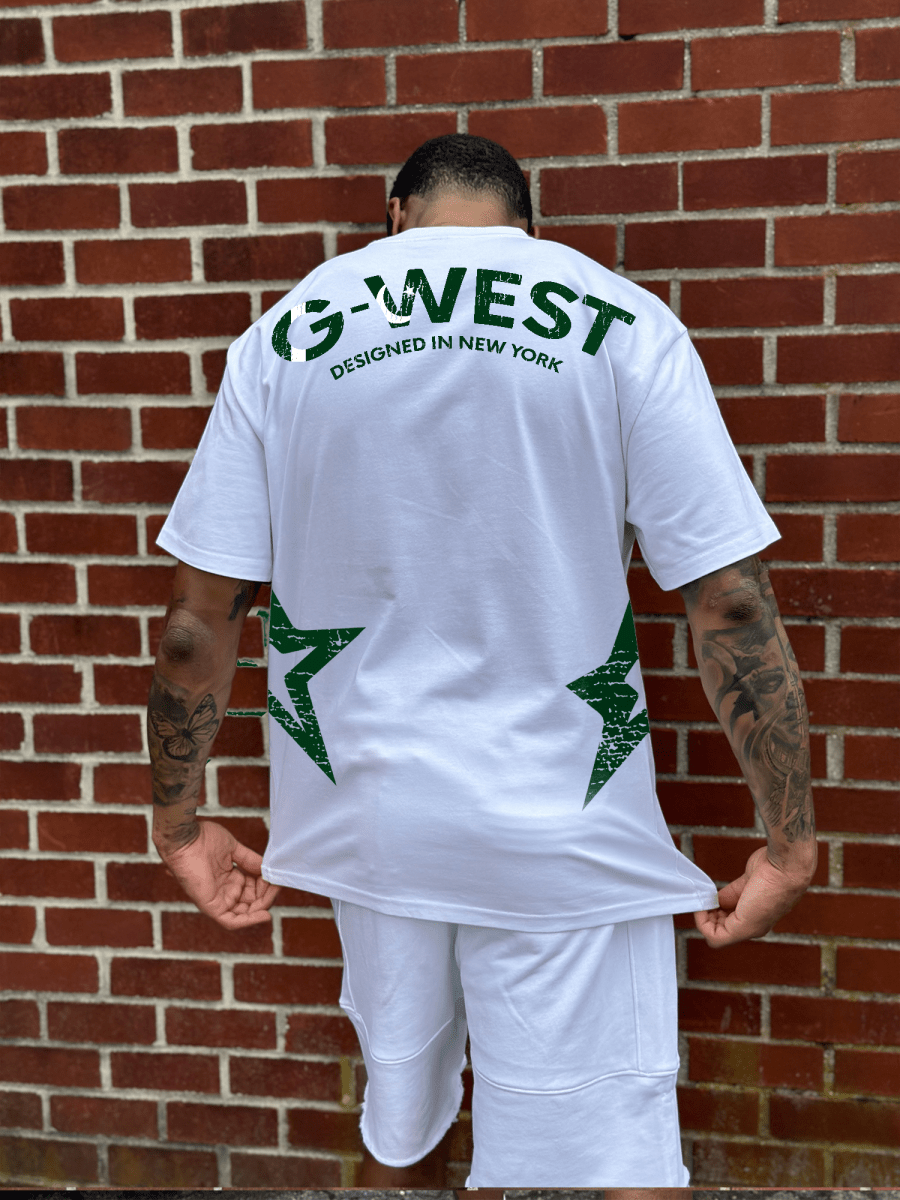 G West Oversized Cricket Pakistan Arch Logo T-Shirt : Gwdtfl2402 - G West