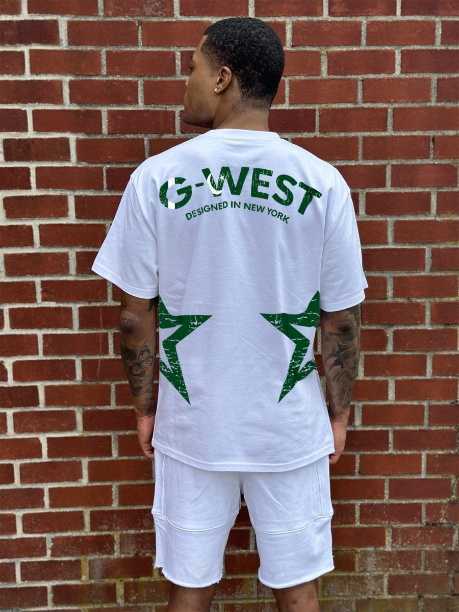 G West Oversized Cricket Pakistan Arch Logo T-Shirt : Gwdtfl2402 - G West