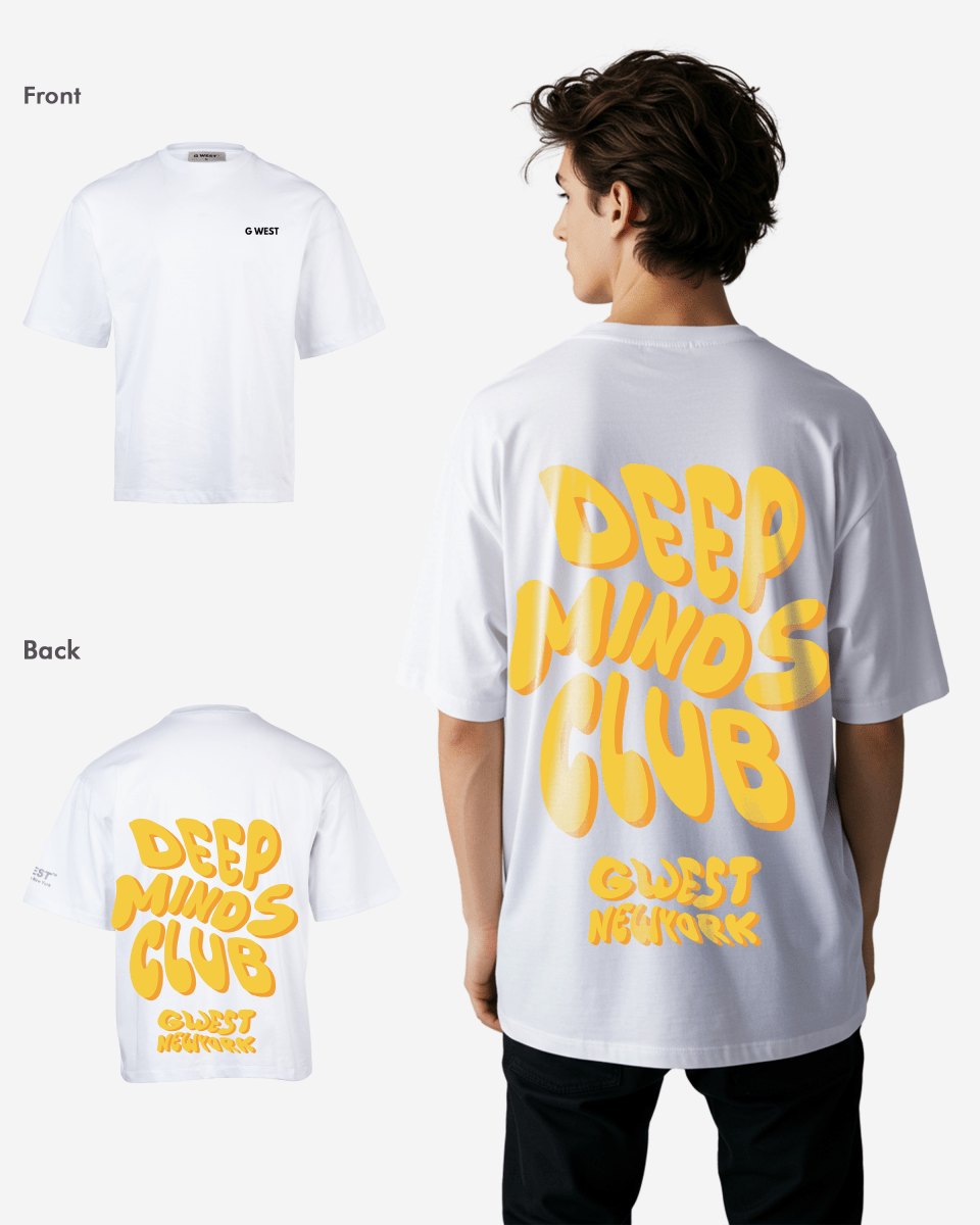 G West Oversized Deep Minds Club Life Style T Shirt - G West