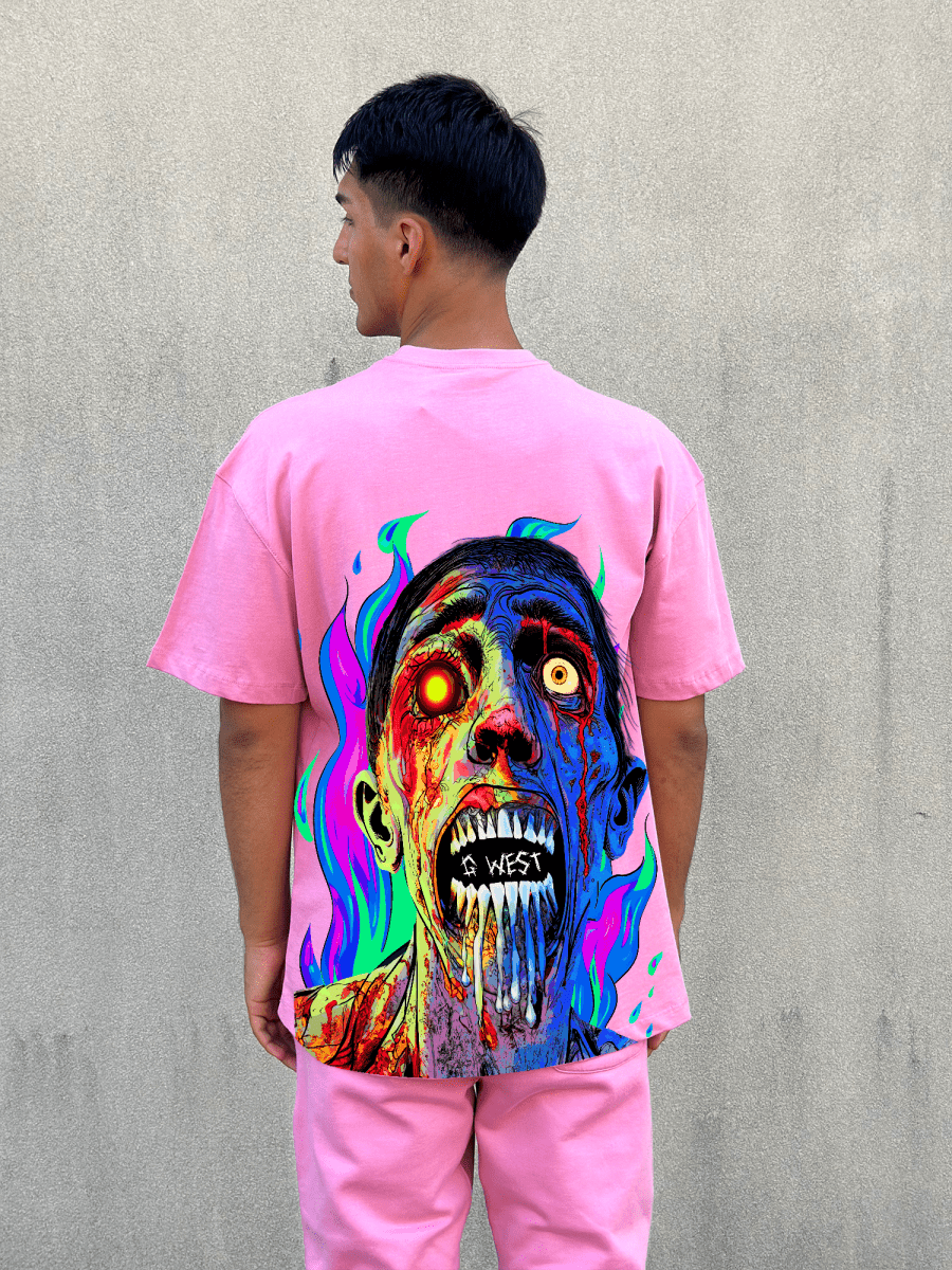 G West Oversized Flaming Zombie Tee - G West