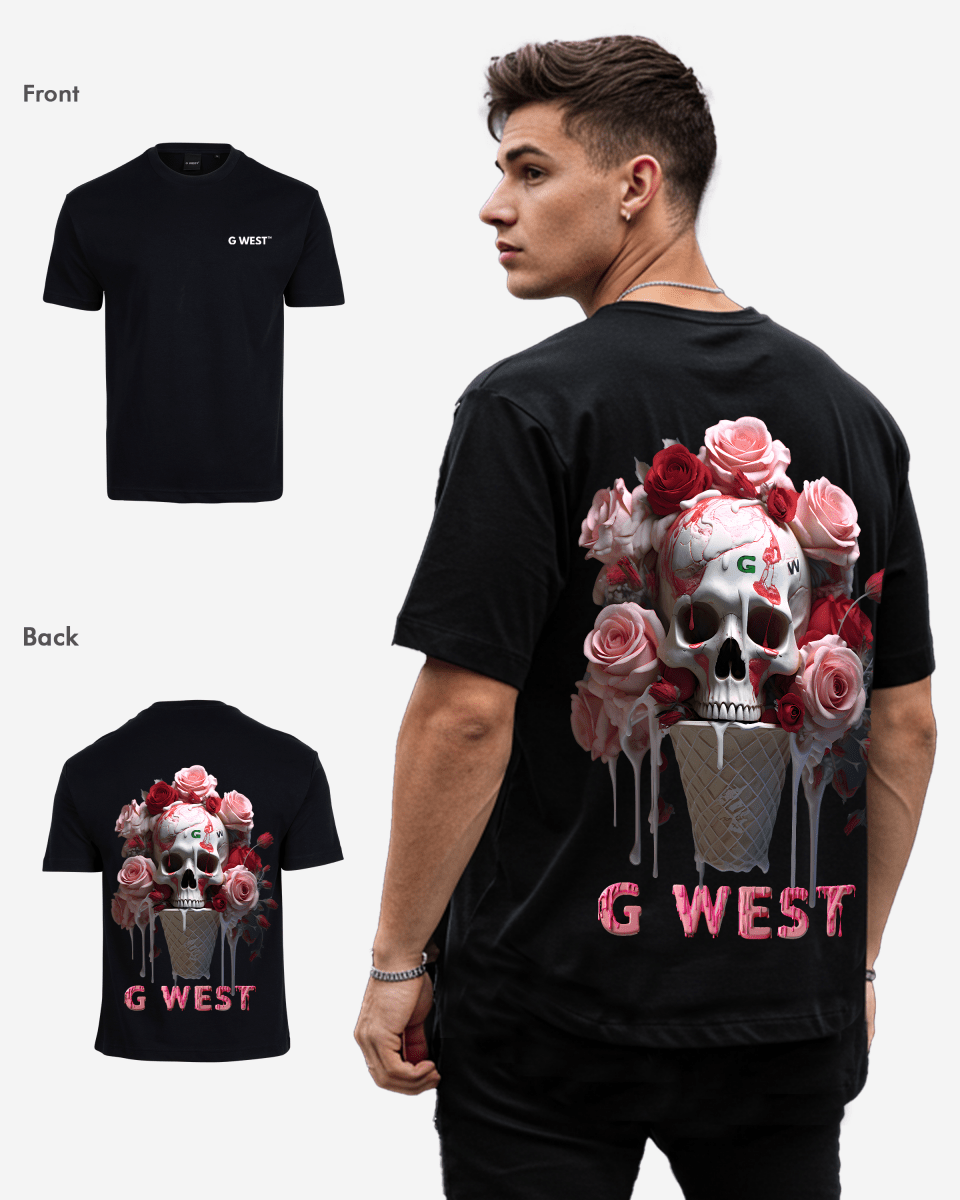 G West Oversized Ice Cream Skull Tee - G West