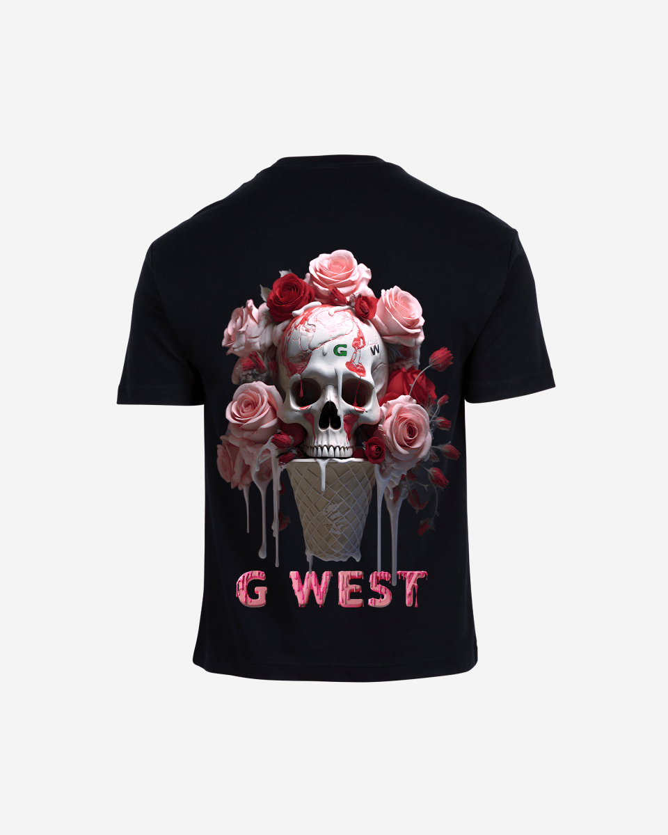 G West Oversized Ice Cream Skull Tee - G West