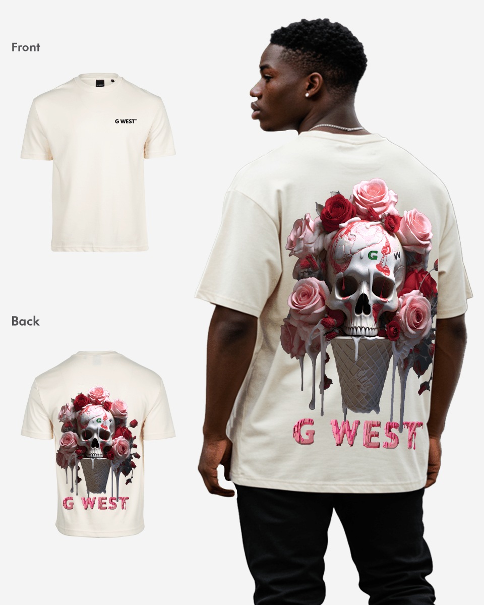 G West Oversized Ice Cream Skull Tee - G West