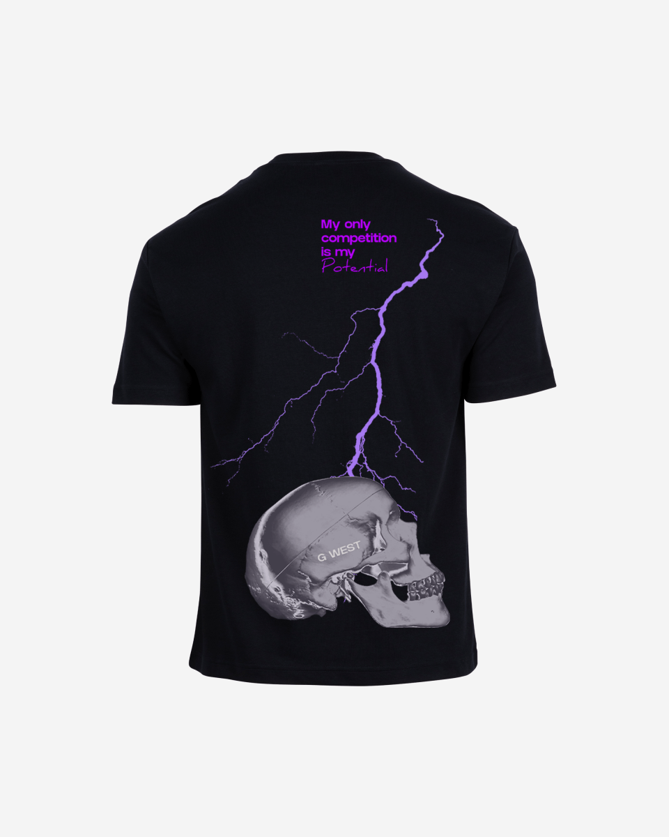 G West Oversized Lighting Skull Tee - G West