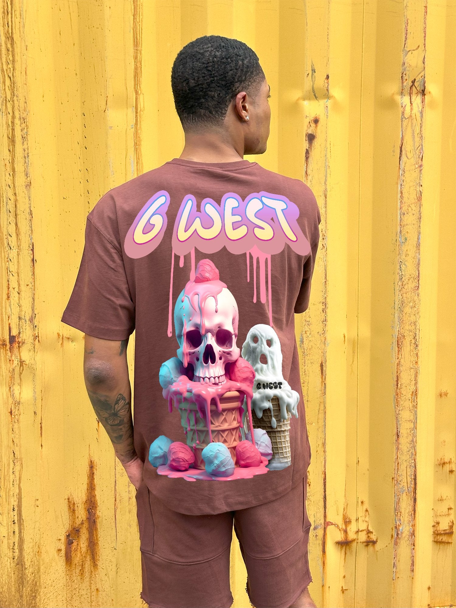 G WEST OVERSIZED MELTING ICE CREAM TEE - G West