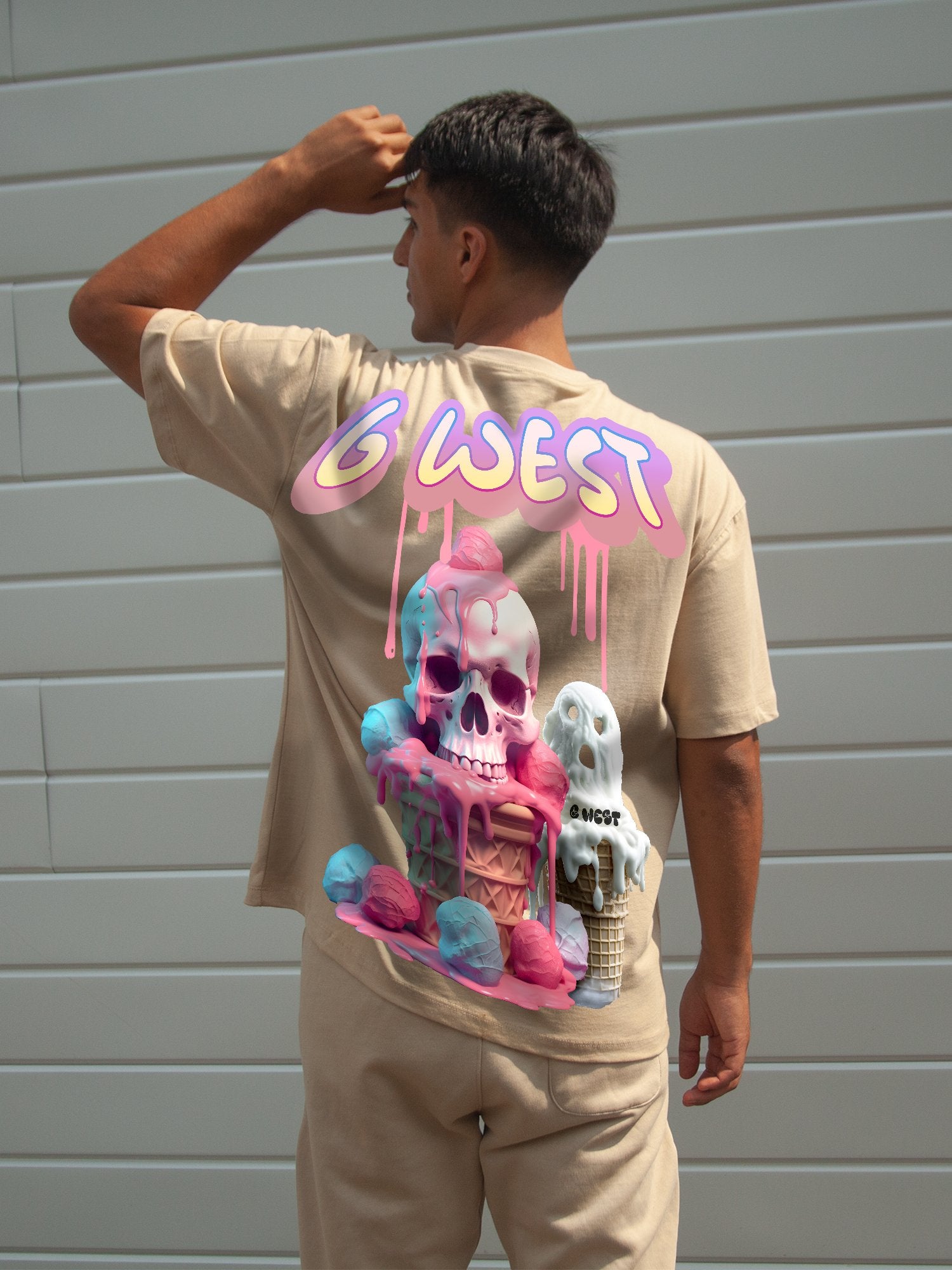 G WEST OVERSIZED MELTING ICE CREAM TEE - G West