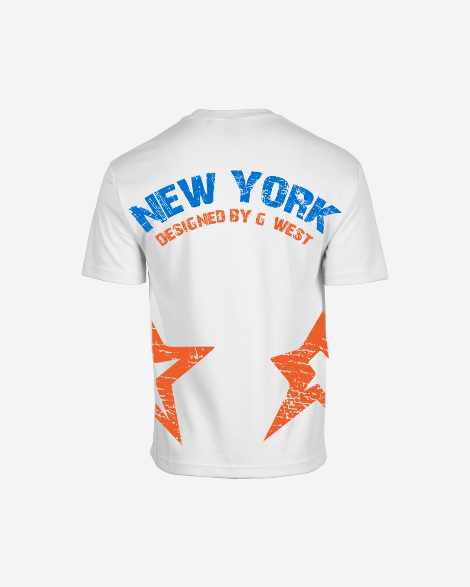 G West Oversized New York Arch Logo With Star Tee - G West