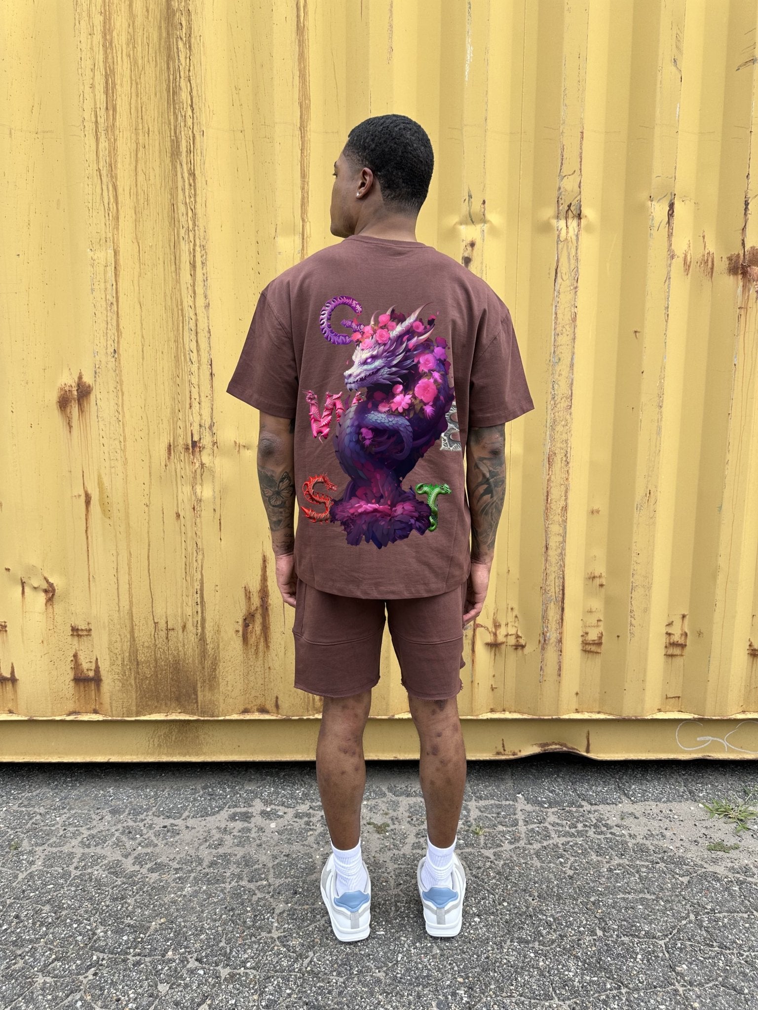 G WEST OVERSIZED PURPLE DRAGON TEE - G West