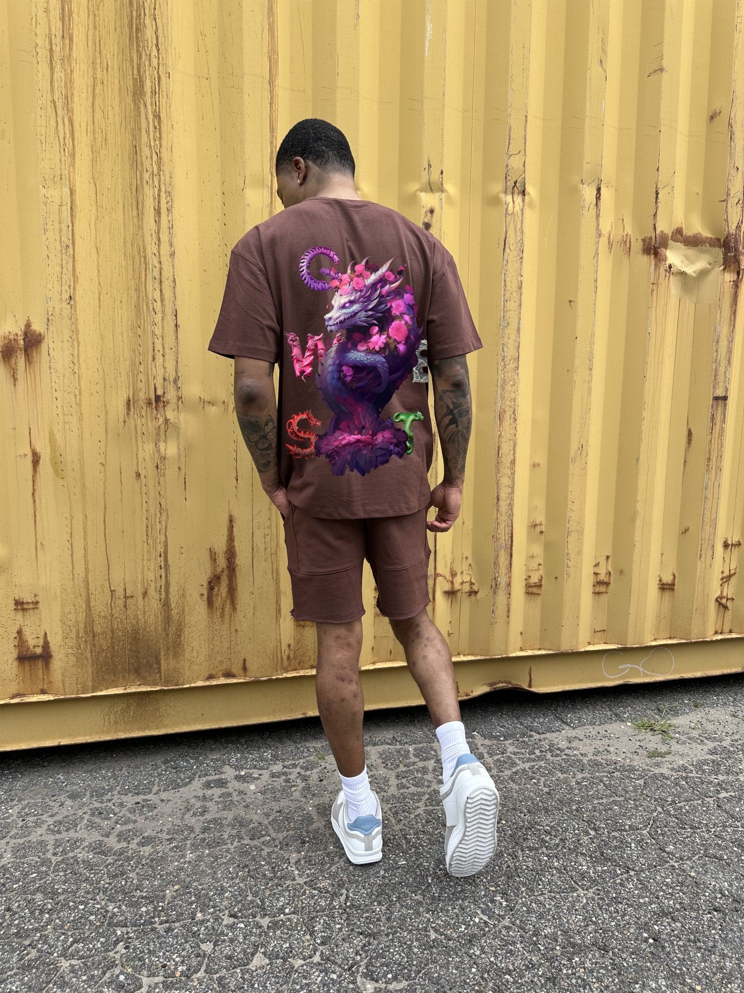 G WEST OVERSIZED PURPLE DRAGON TEE - G West