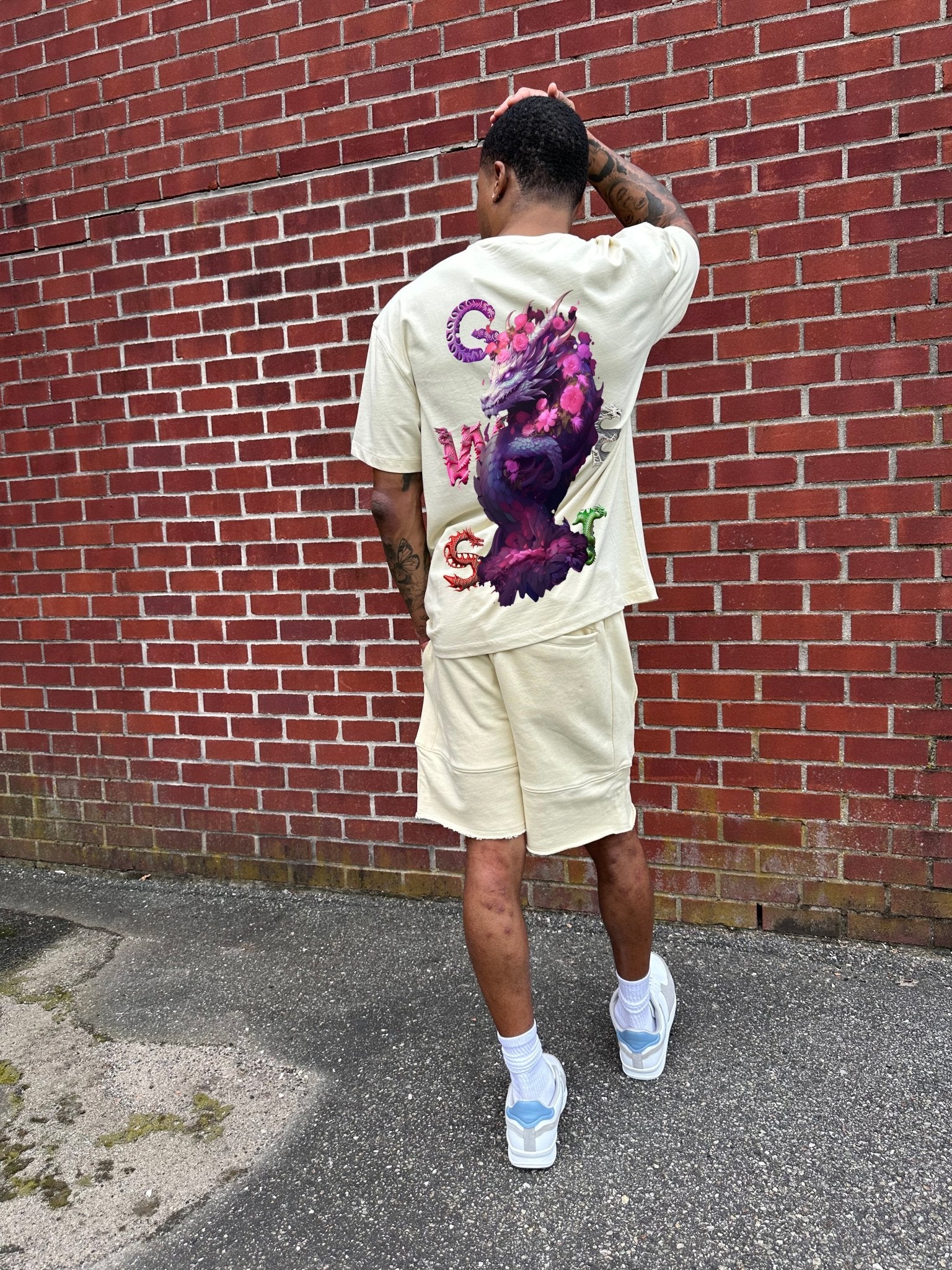 G WEST OVERSIZED PURPLE DRAGON TEE - G West