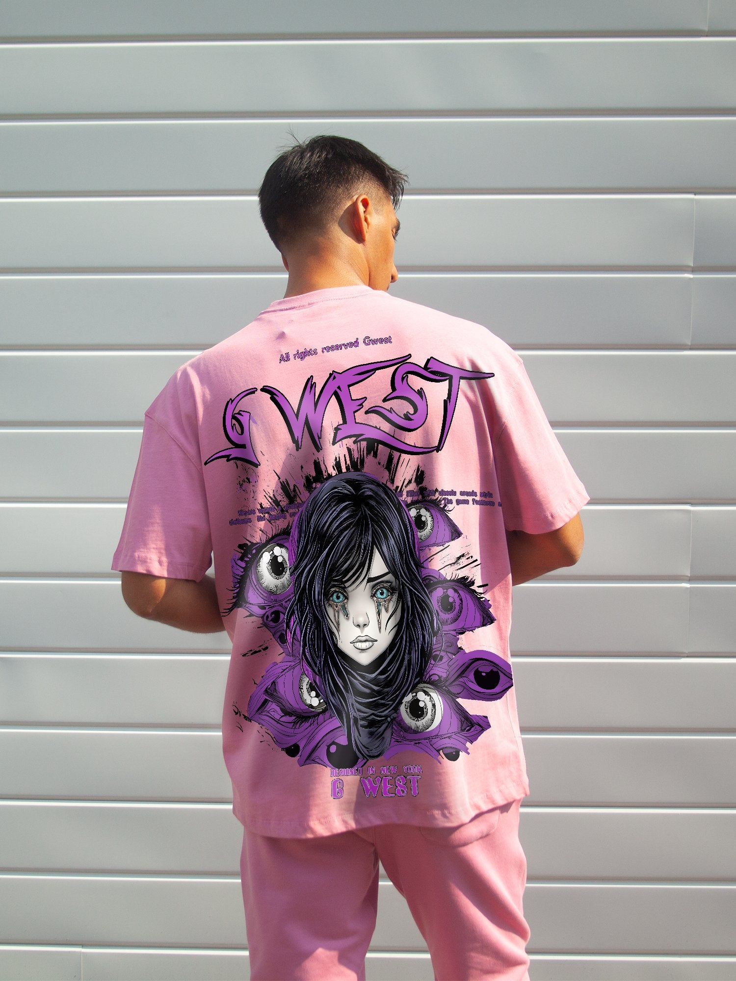 G WEST OVERSIZED PURPLE EYE TEE - G West