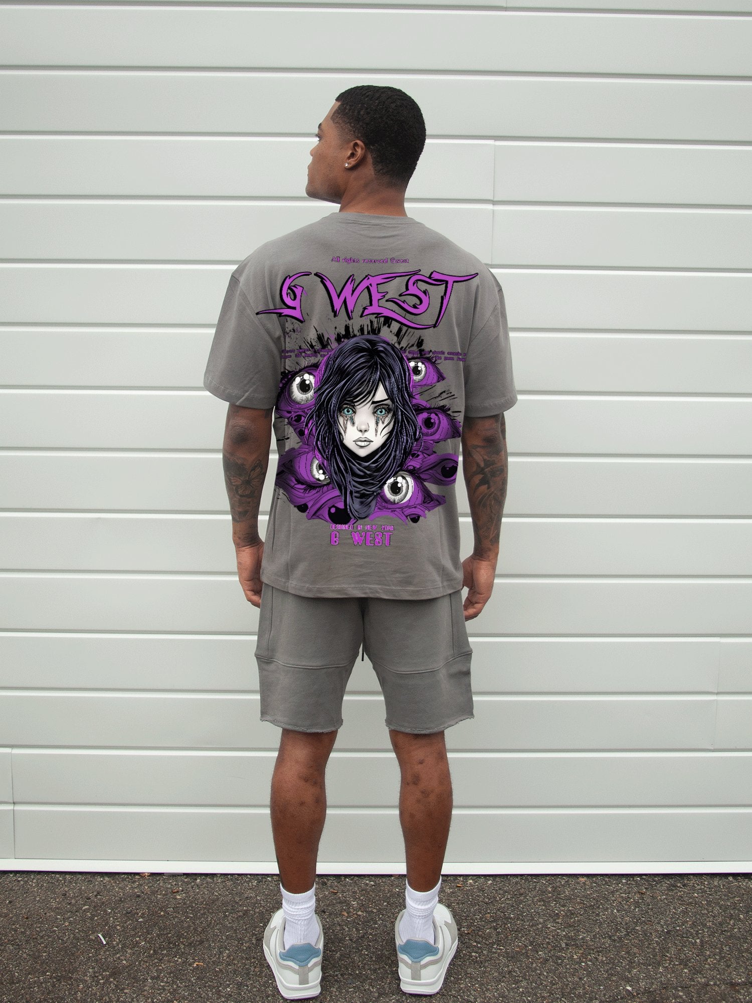 G WEST OVERSIZED PURPLE EYE TEE - G West