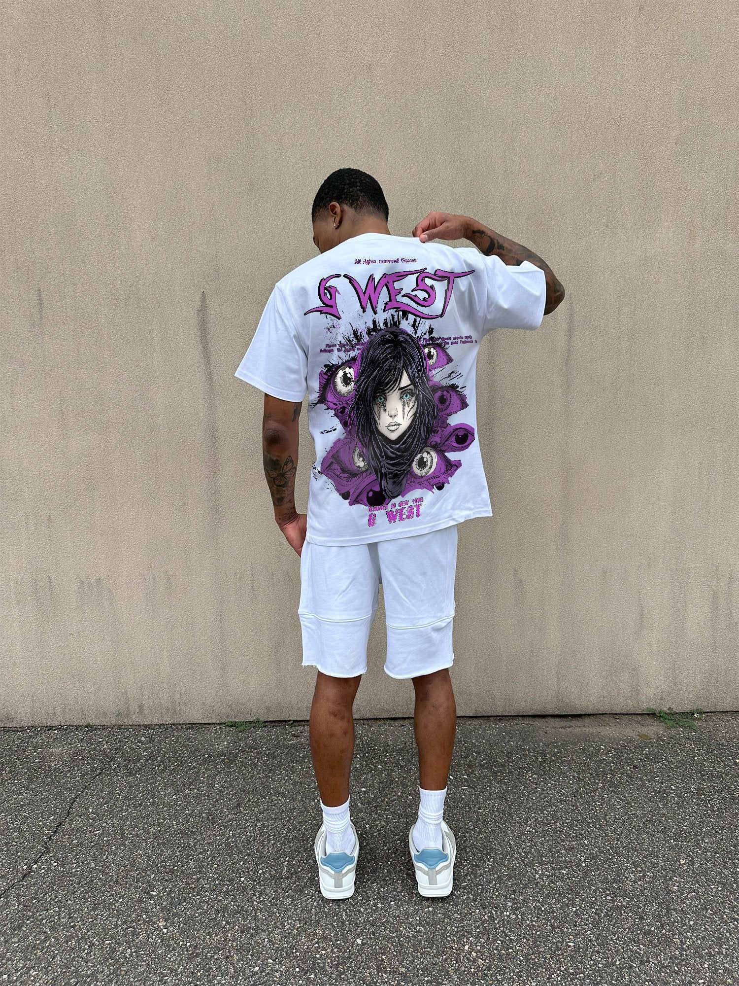 G WEST OVERSIZED PURPLE EYE TEE - G West