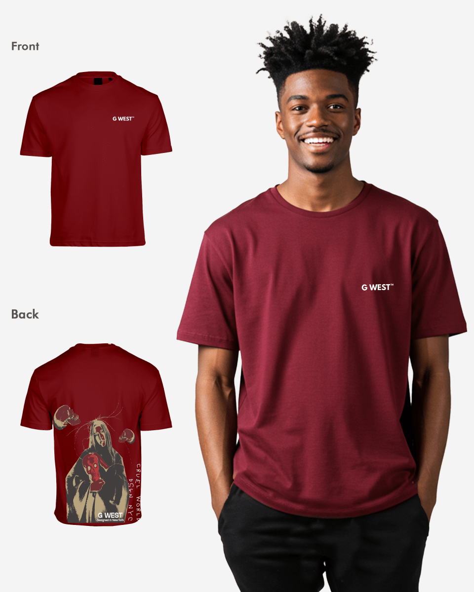 G West Oversized Red Skull Tee - G West