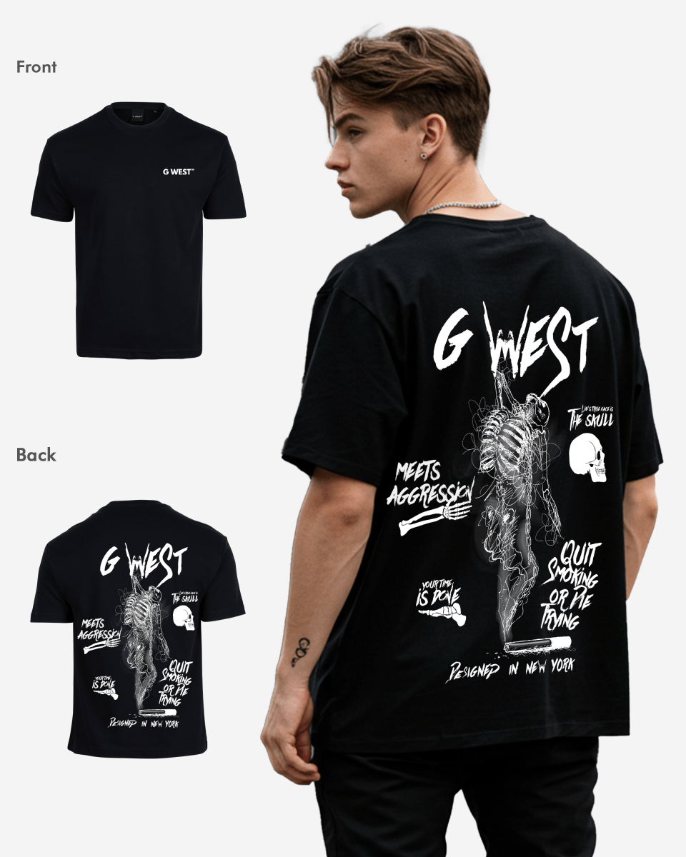 G West Oversized Smoke Skeleton Tee - G West